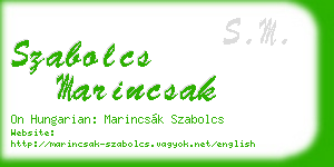 szabolcs marincsak business card